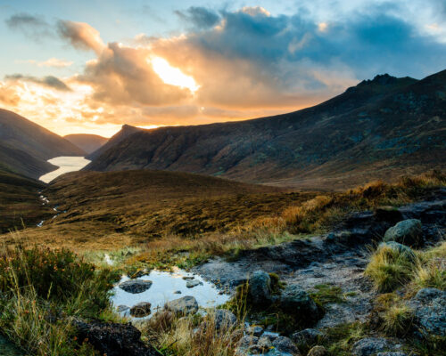 Ben Crom Reservoir in the Mourne Mountains, County Down, Northern Ireland