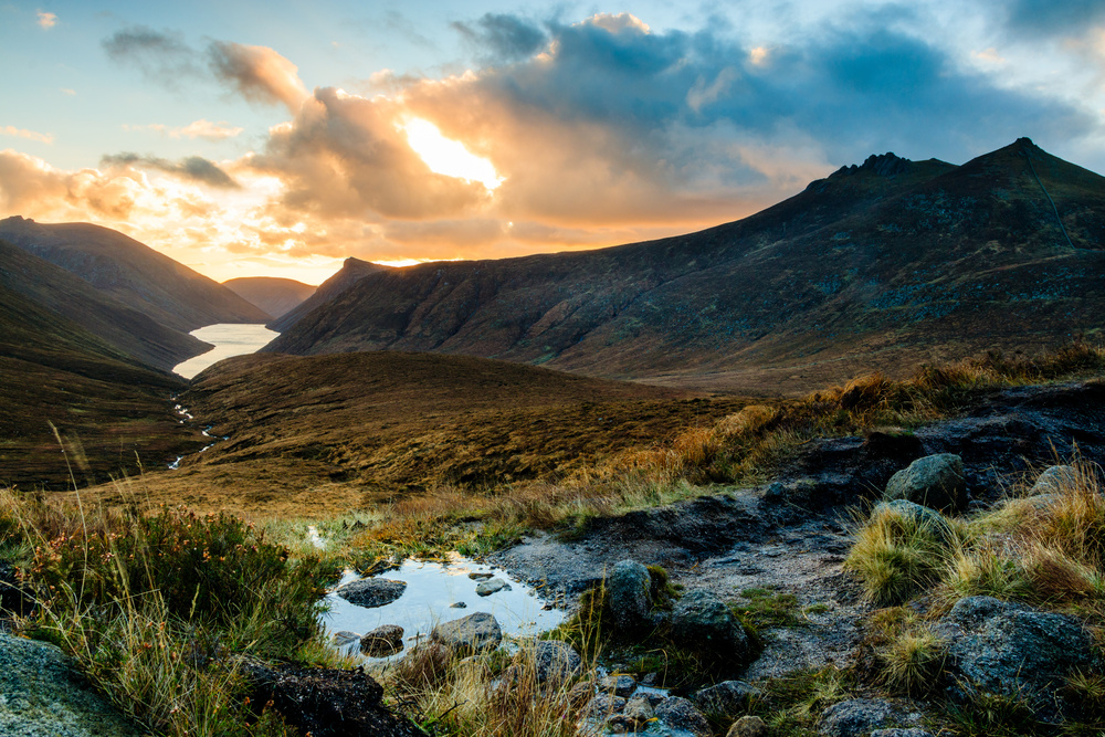 Ben Crom Reservoir in the Mourne Mountains, County Down, Northern Ireland